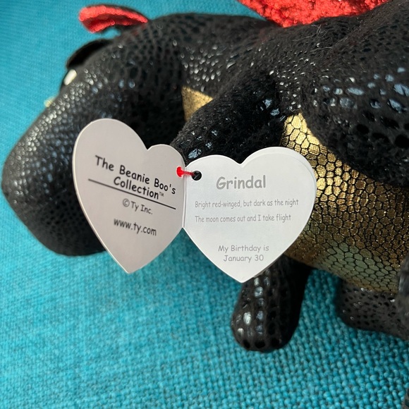 Ty Beanie Boos “Grindal” Dragon 12” Plush Stuffed Animal - Picture 8 of 9